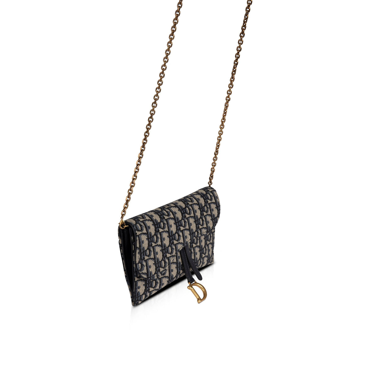 Christian Dior 2021 Oblique Saddle Wallet on Chain Rovelle Bags