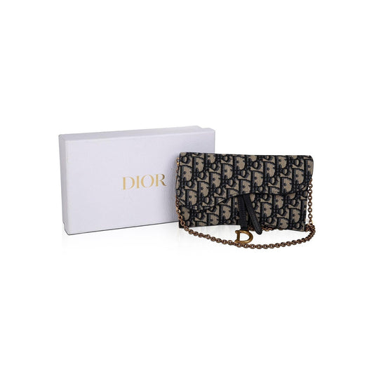 Christian Dior 2021 Oblique Saddle Wallet on Chain Rovelle Bags