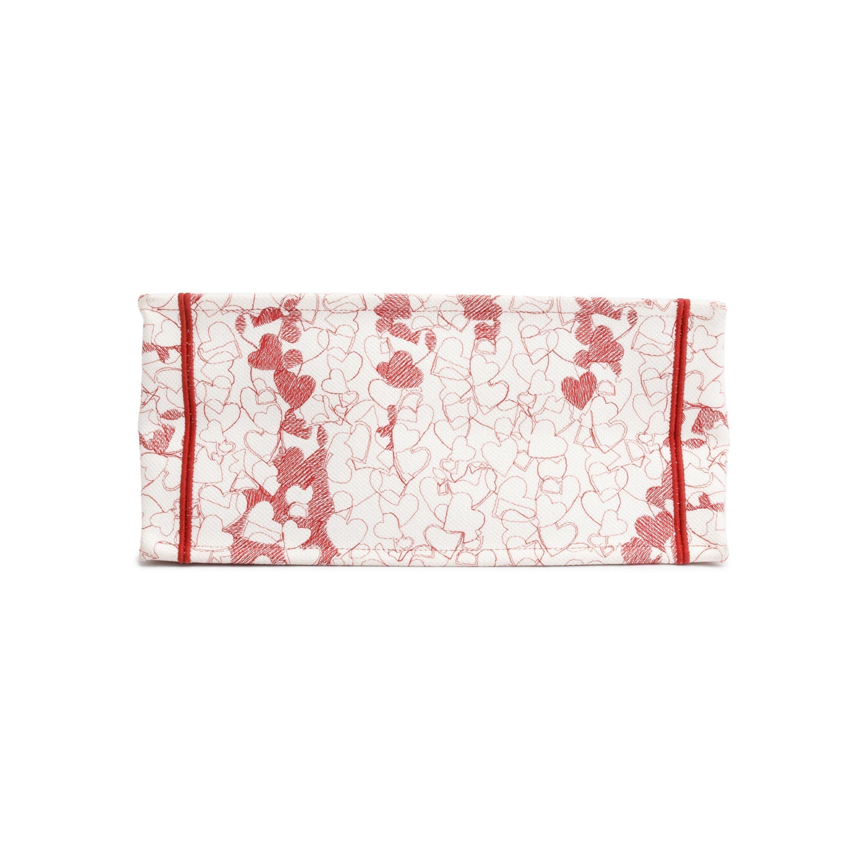 Christian Dior 2021 Red & White Royaume d'Amour Embroidery Medium Book Tote Rovelle Bags
