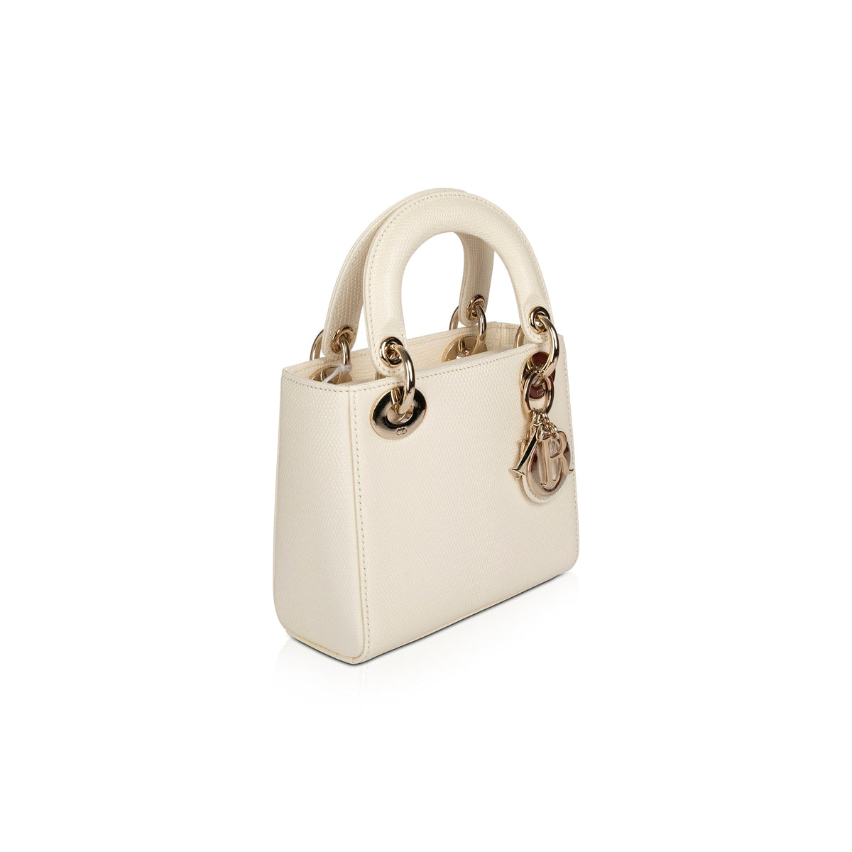 Christian Dior 2021 White Lizard Mini Lady Dior Bag Rovelle Bags