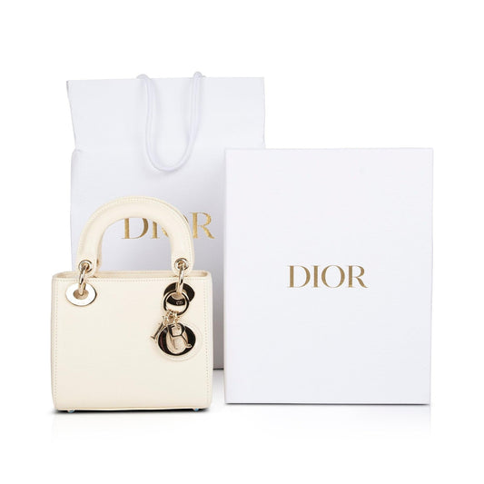 Christian Dior 2021 White Lizard Mini Lady Dior Bag Rovelle Bags