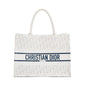 Christian Dior 2021 White Oblique Embossed Leather Medium Book Tote Rovelle Bags