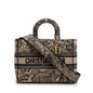 Christian Dior 2022 Beige & Black Toile De Jouy Soleil Embroidery Medium Lady D-Lite Bag Rovelle Bags