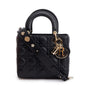 Christian Dior 2022 Black Cannage Lambskin Leather Small Lady Dior Bag Rovelle Bags