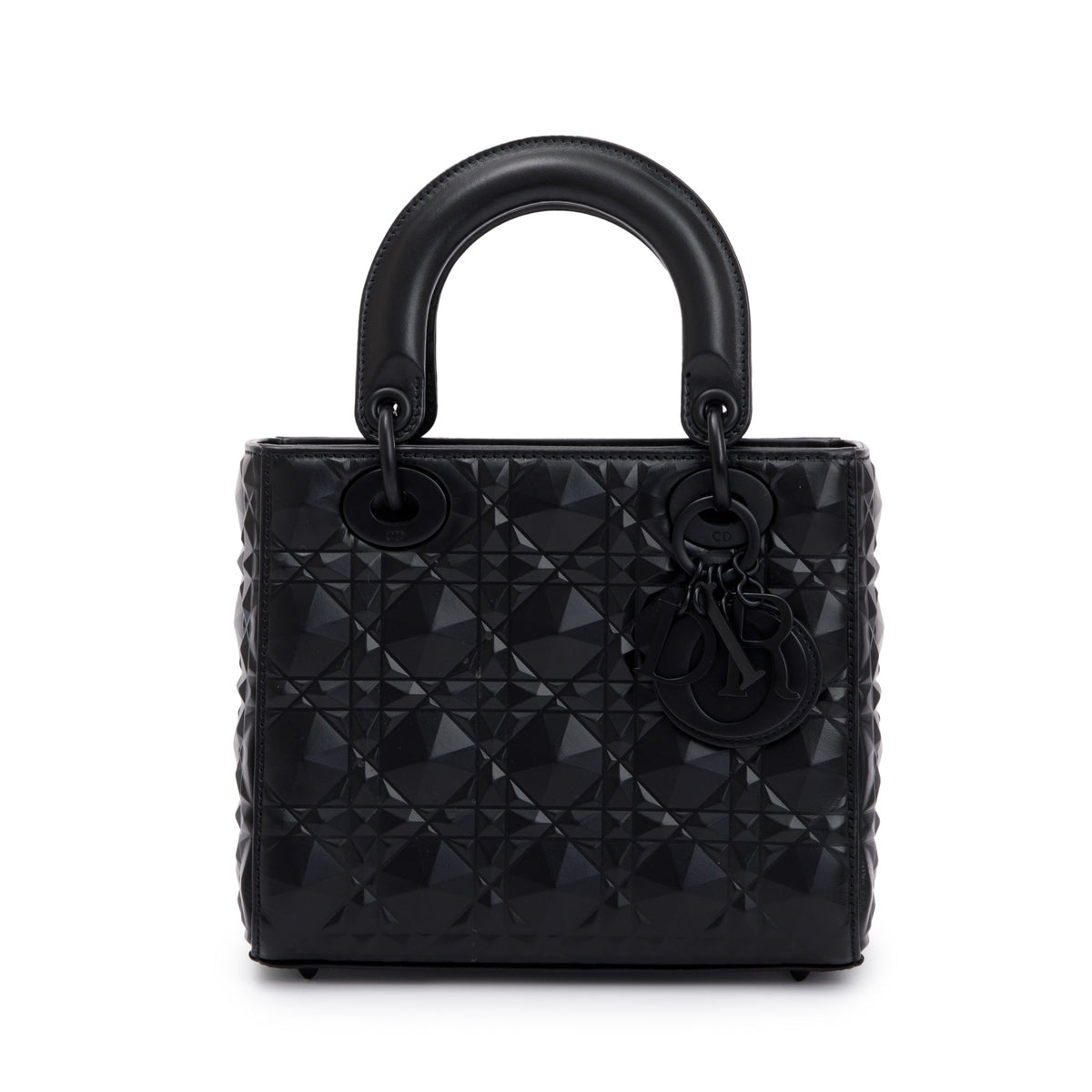 Christian Dior 2022 Black Diamond Motif Cannage Leather Small Lady Dior My Abcdior Bag Rovelle Bags