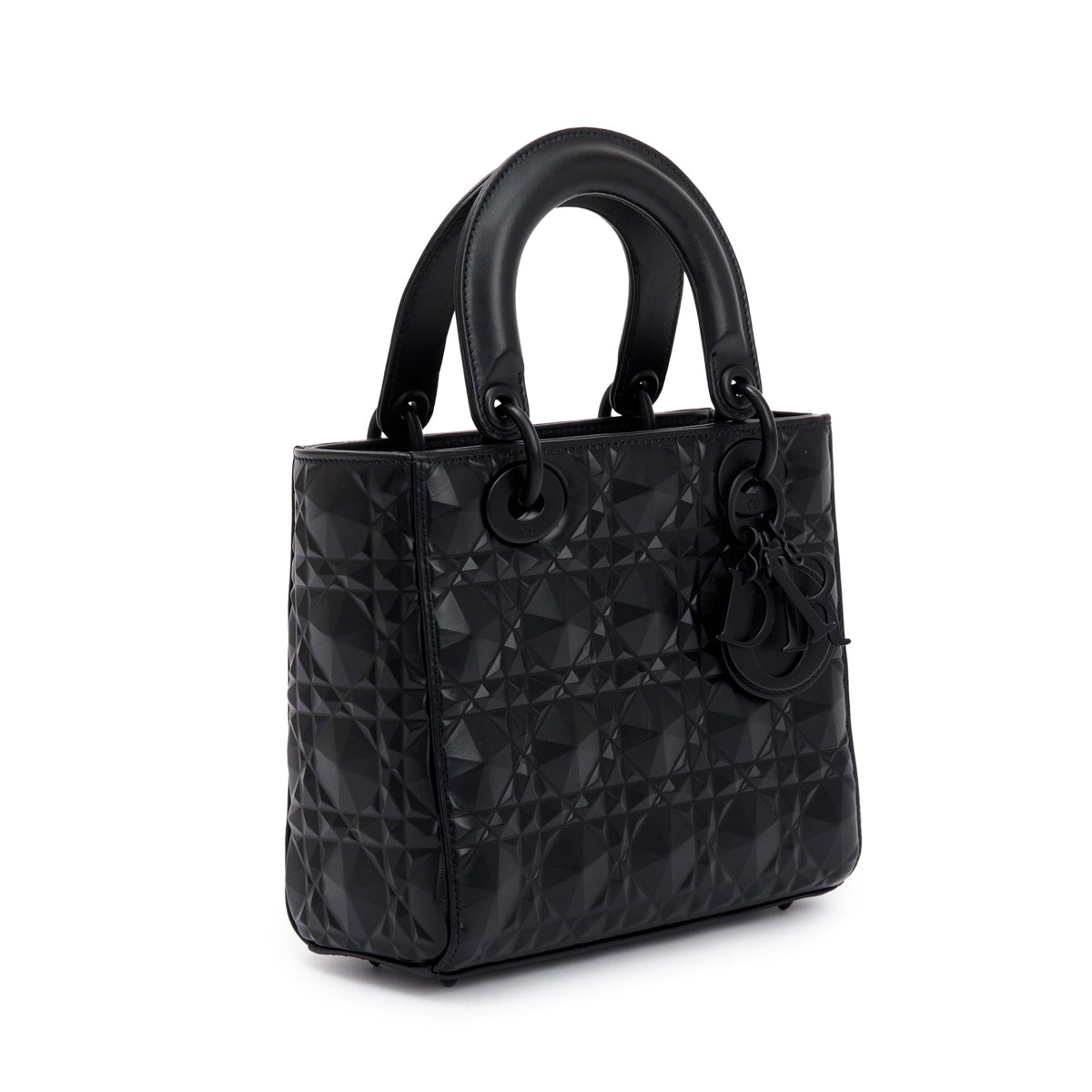 Christian Dior 2022 Black Diamond Motif Cannage Leather Small Lady Dior My Abcdior Bag Rovelle Bags