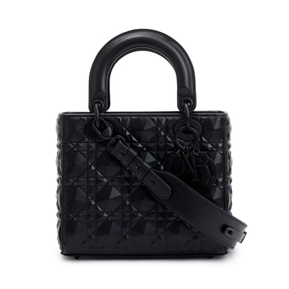 Christian Dior 2022 Black Diamond Motif Cannage Leather Small Lady Dior My Abcdior Bag Rovelle Bags