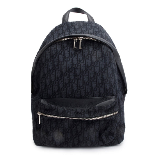 Christian Dior 2022 Black Oblique Jacquard Rider Backpack Rovelle Bags