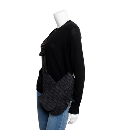 Christian Dior 2022 Black Oblique Jacquard Saddle Bag Rovelle Bags
