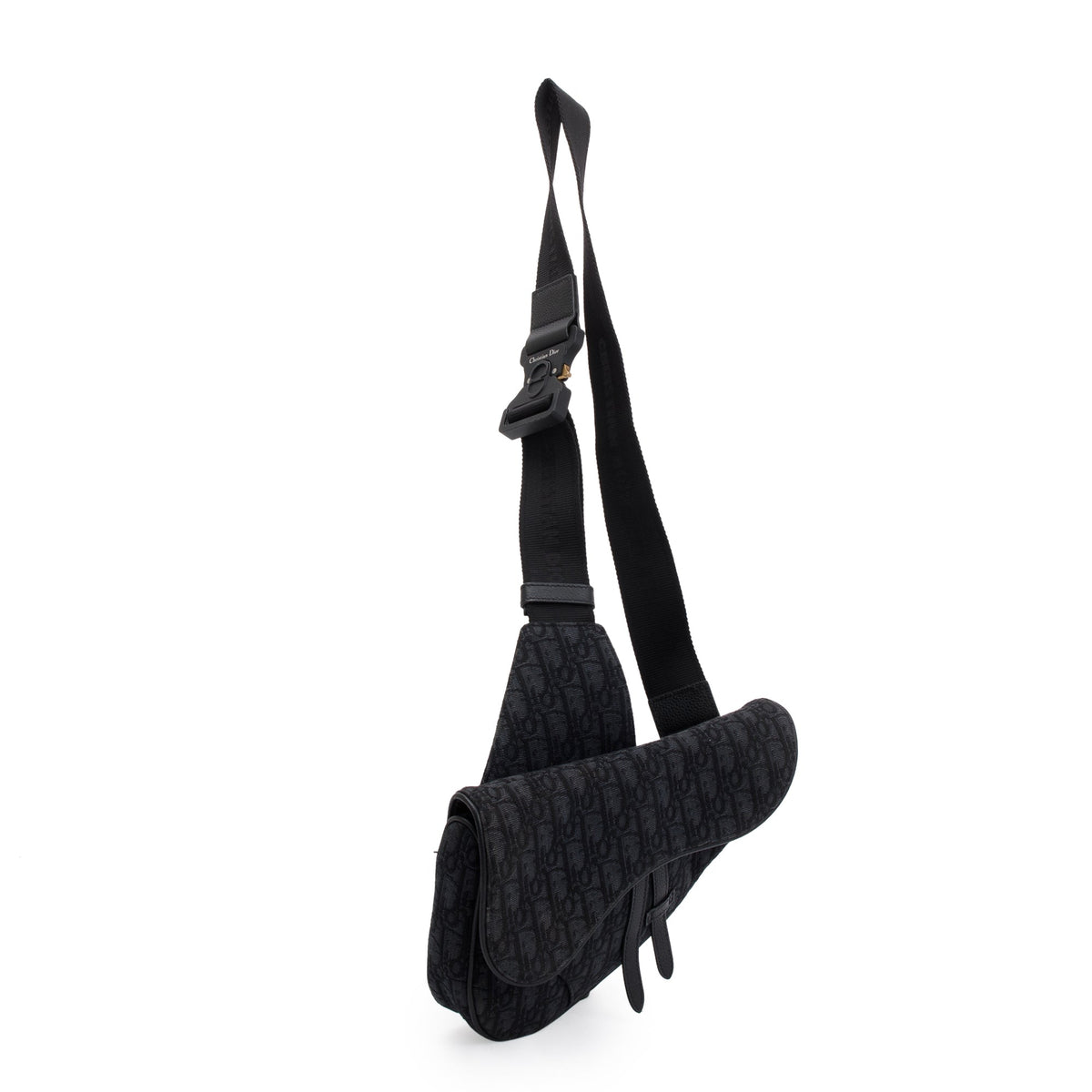 Christian Dior 2022 Black Oblique Jacquard Saddle Bag Rovelle Bags