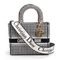 Christian Dior 2022 Black/White Houndstooth Embroidered Medium Lady D-Lite Bag Rovelle Bags