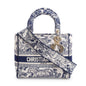 Christian Dior 2022 Blue Toile De Jouy Reverse Embroidery Medium Lady D-Lite Bag Rovelle Bags
