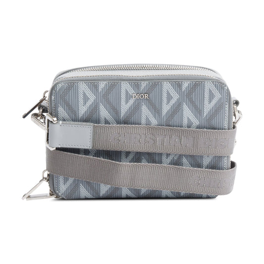 Christian Dior 2022 Grey CD Diamond Coated Canvas Crossbody Pouch Rovelle Bags