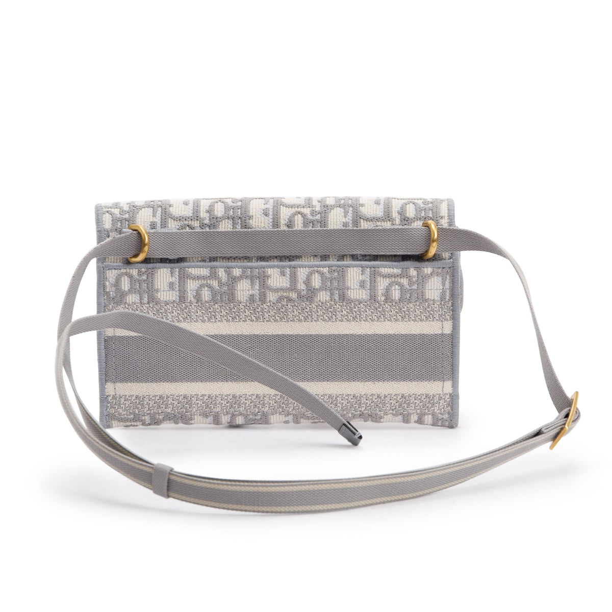 Christian Dior 2022 Grey Oblique Slim Saddle Belt Pouch Rovelle Bags
