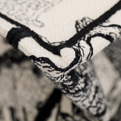 Christian Dior 2022 Latte & Black Toile de Jouy Zodiac Embroidery Small Book Tote Rovelle Bags