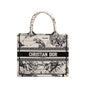Christian Dior 2022 Latte & Black Toile de Jouy Zodiac Embroidery Small Book Tote Rovelle Bags