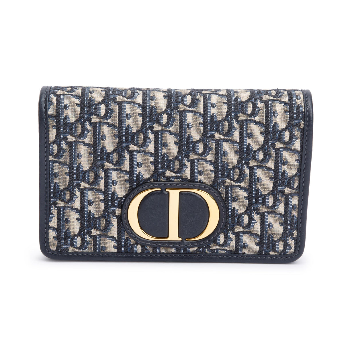 Christian Dior 2022 Navy Oblique 30 Montaigne 2-In-1 Pouch Bag Rovelle Bags