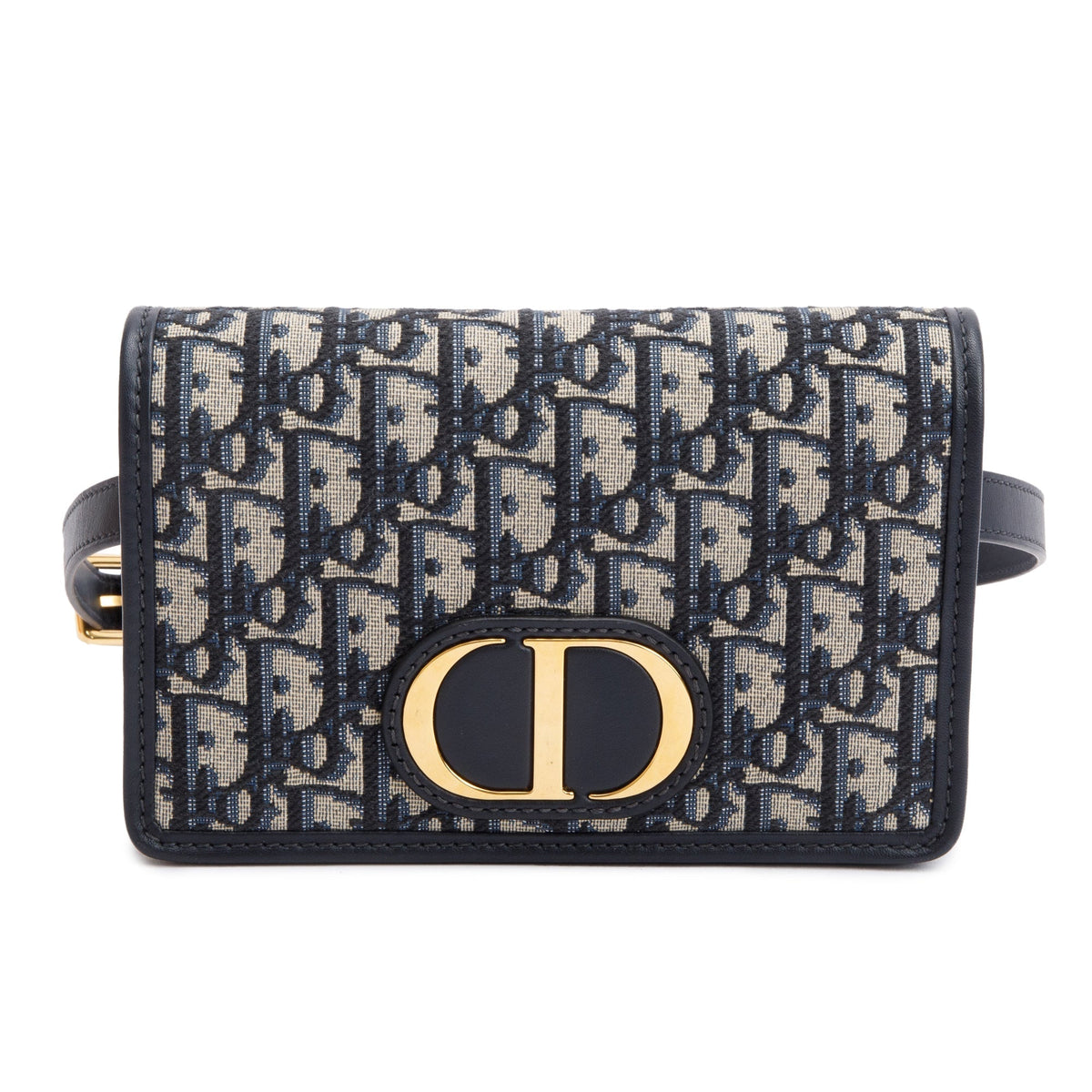 Christian Dior 2022 Navy Oblique 30 Montaigne 2-In-1 Pouch Bag Rovelle Bags