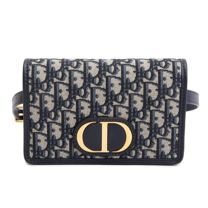 Christian Dior 2022 Navy Oblique 30 Montaigne 2-In-1 Pouch Bag Rovelle Bags