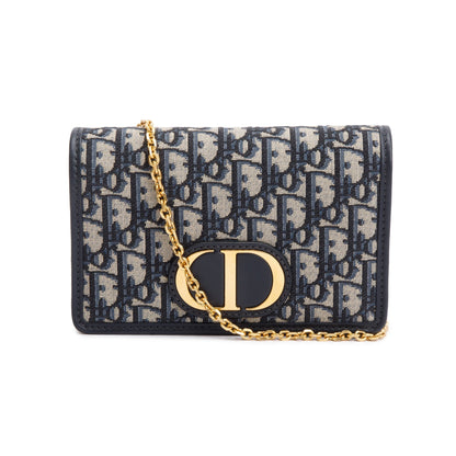 Christian Dior 2022 Navy Oblique 30 Montaigne 2-In-1 Pouch Bag Rovelle Bags