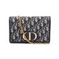 Christian Dior 2022 Navy Oblique 30 Montaigne 2-In-1 Pouch Bag Rovelle Bags