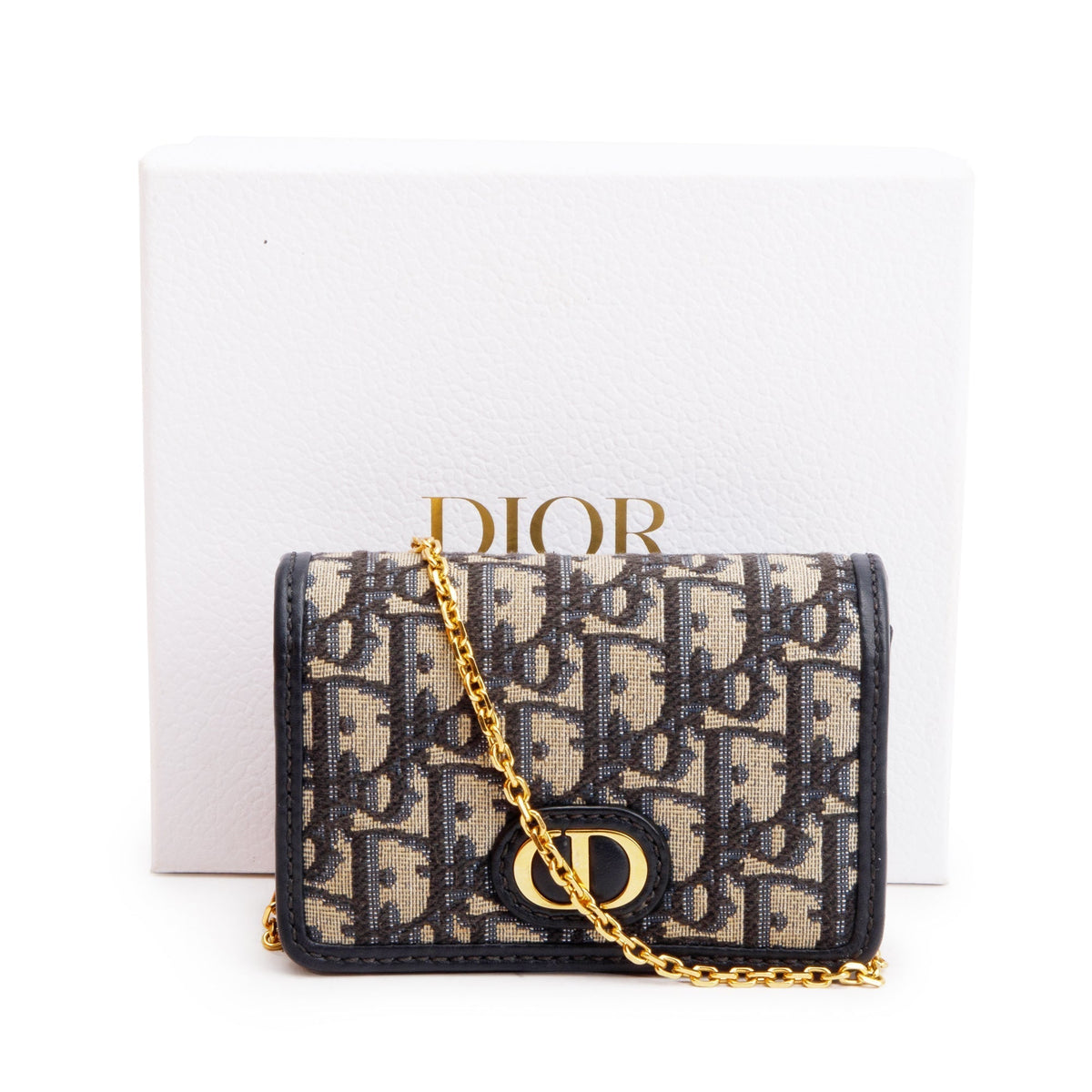 Christian Dior 2022 Navy Oblique Nano 30 Montaigne 2-In-1 Pouch Bag Rovelle Bags
