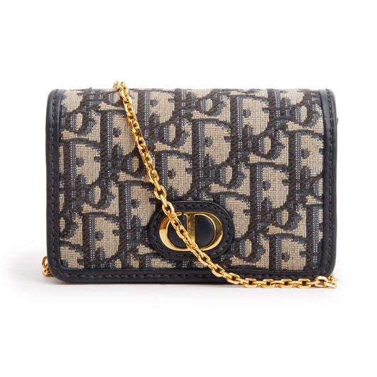 Christian Dior 2022 Navy Oblique Nano 30 Montaigne 2-In-1 Pouch Bag Rovelle Bags