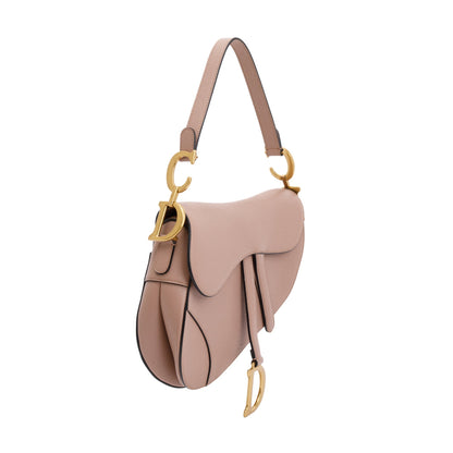 Christian Dior 2022 Neutral Grained Calfskin Leather Medium Saddle Bag Rovelle Bags