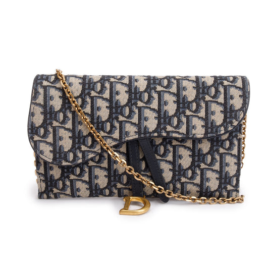 Christian Dior 2022 Oblique Long Saddle Wallet on Chain Rovelle Bags