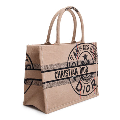 Christian Dior 2023 Beige Canvas L'Union Fait La Force Medium Book Tote Rovelle Bags