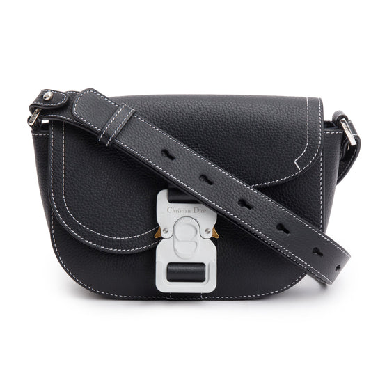 Christian Dior 2023 Black Calfskin Leather Mini Saddle Messenger Bag Rovelle Bags