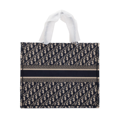 Christian Dior 2023 Ecru and Blue Dior Oblique Embroidery Large Book Tote Rovelle Bags