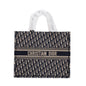 Christian Dior 2023 Ecru and Blue Dior Oblique Embroidery Large Book Tote Rovelle Bags
