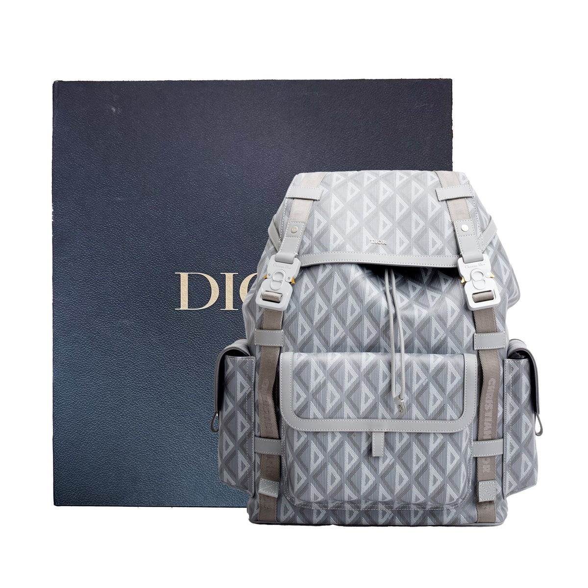 Christian Dior 2023 Grey Diamond Canvas Hit The Road Backpack Rovelle Bags
