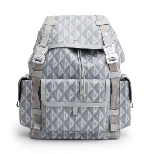 Christian Dior 2023 Grey Diamond Canvas Hit The Road Backpack Rovelle Bags