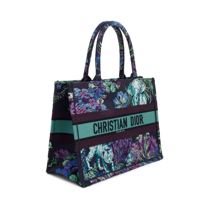 Christian Dior 2023 Medium Multicolor Toile de Jouy Voyage Embroidery Canvas Book Tote Rovelle Bags