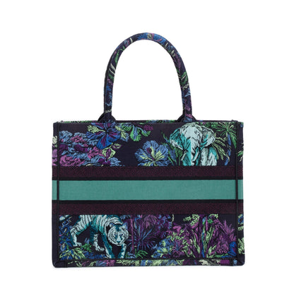 Christian Dior 2023 Medium Multicolor Toile de Jouy Voyage Embroidery Canvas Book Tote Rovelle Bags