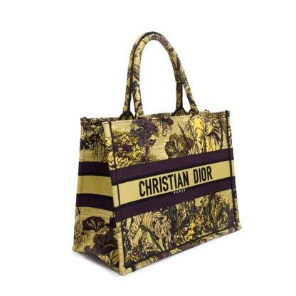Christian Dior 2023 Medium Toile de Jouy Voyage Embroidery Canvas Book Tote Rovelle Bags