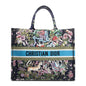 Christian Dior 2023 Navy Multicolor Toile De Jouy D-Constellation Embroidery Large Book Tote Rovelle Bags