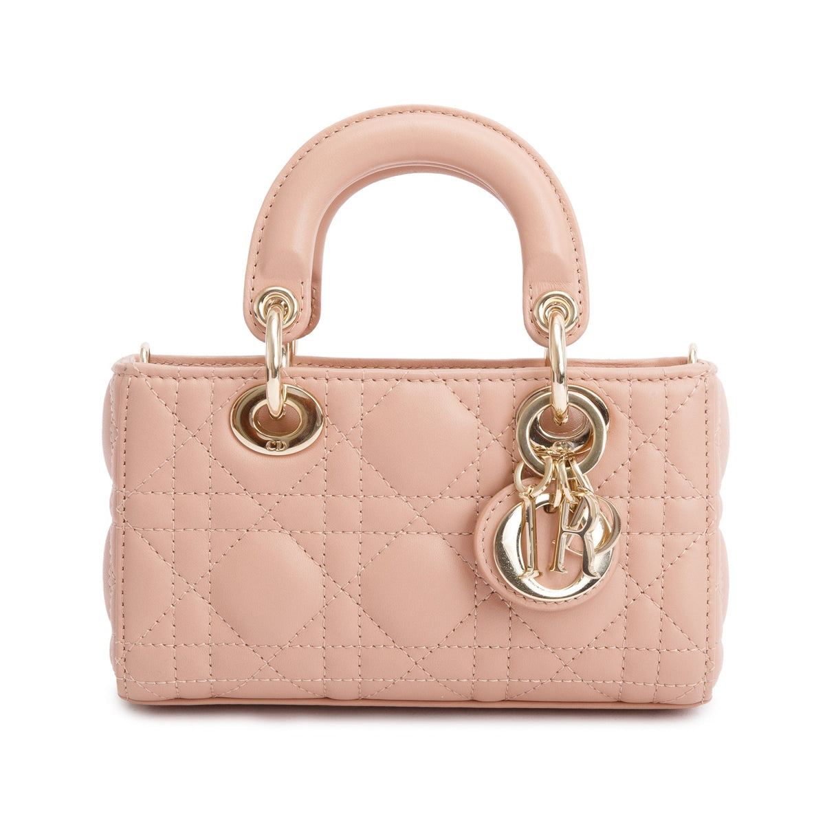 Christian Dior 2023 Rose Des Vents Cannage Lambskin Micro Lady D-Joy Bag Rovelle Bags