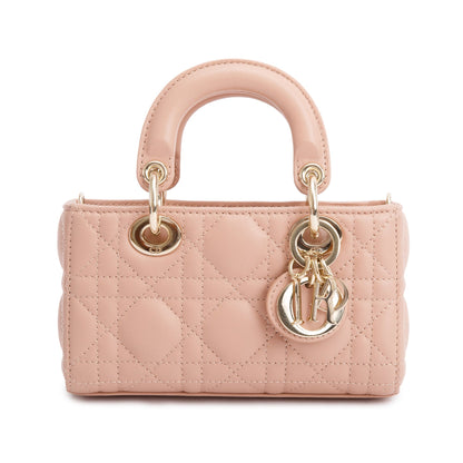 Christian Dior 2023 Rose Des Vents Cannage Lambskin Micro Lady D-Joy Bag Rovelle Bags