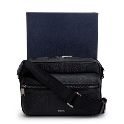 Christian Dior 2024 Black Leather Rider 2.0 Zipped Messenger Bag Rovelle Bags