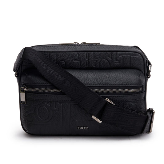 Christian Dior 2024 Black Leather Rider 2.0 Zipped Messenger Bag Rovelle Bags