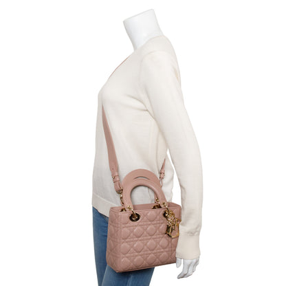Christian Dior Beige Cannage Lambskin Leather Small Lady Dior My Abcdior Bag Rovelle Bags