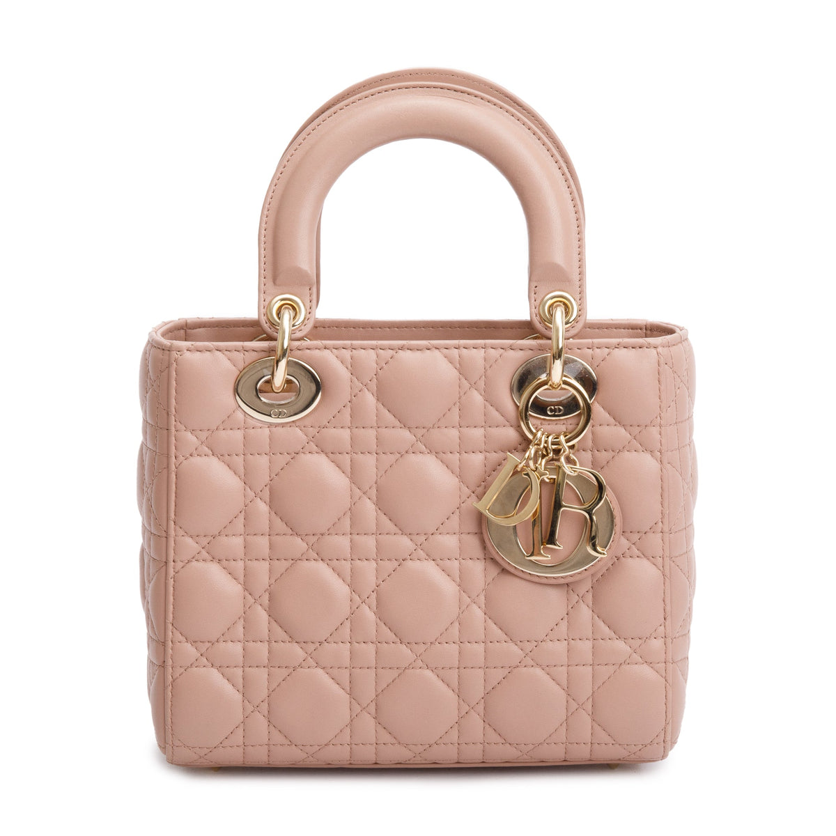 Christian Dior Beige Cannage Lambskin Leather Small Lady Dior My Abcdior Bag Rovelle Bags