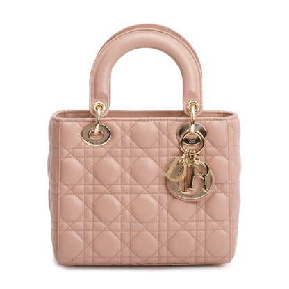 Christian Dior Beige Cannage Lambskin Leather Small Lady Dior My Abcdior Bag Rovelle Bags