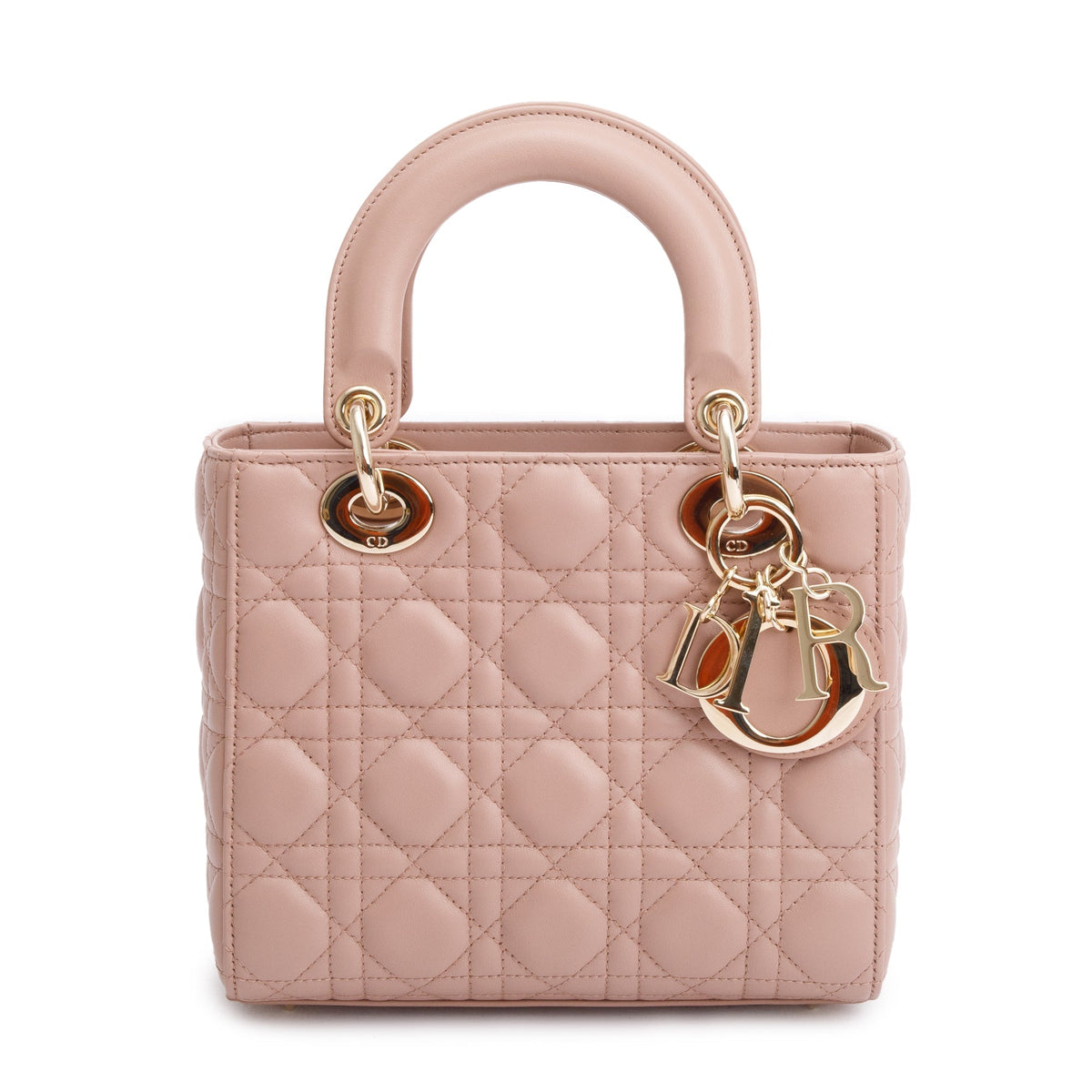 Christian Dior Beige Cannage Lambskin Leather Small Lady Dior My Abcdior Bag Rovelle Bags