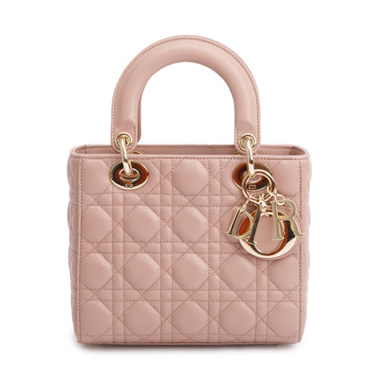Christian Dior Beige Cannage Lambskin Leather Small Lady Dior My Abcdior Bag Rovelle Bags