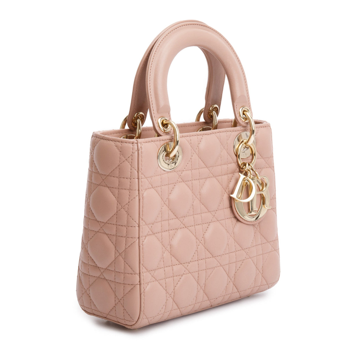 Christian Dior Beige Cannage Lambskin Leather Small Lady Dior My Abcdior Bag Rovelle Bags