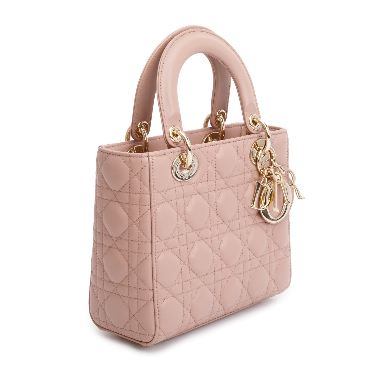 Christian Dior Beige Cannage Lambskin Leather Small Lady Dior My Abcdior Bag Rovelle Bags